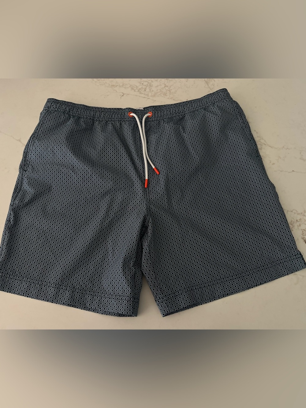 SWIMS Fiordo Men’s XL Swim Trunks Navy Geometric 7” Inseam NWOT - Picture 3 of 12